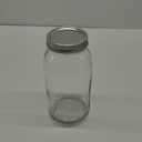 GLING [1 Count 64 oz. Wide-Mouth Glass Mason Jars with Metal Airtight Lids and Bands 2 Quart Large For Preserving, & Meal Prep
