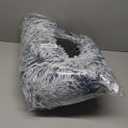 JOLLYVOGUE Small Dog & Cat Beds for Indoor Cats - 20 inches Calming Donut Dog Bed for Kittens & Puppies, Washable Round Fluffy Plush Faux Fur Pet Bed, White-Blue