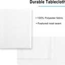 Hiasan White Rectangle Tablecloth - Waterproof Washable Polyester Fabric Table Cloth for Buffect Dining Birthday Party Wedding, 70 x 90 Inch