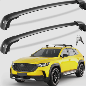 CX-50 Hybrid 2023 2024 2025 2026 with Flush Side Rails, 220lbs Lockable Heavy Duty Aluminum Crossbar Roof Rail Cargo Carrier Rooftop Black Accessories
