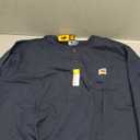 Carhartt Men's Solid Henley Long Sleeve Work Shirt Navy XX-Large