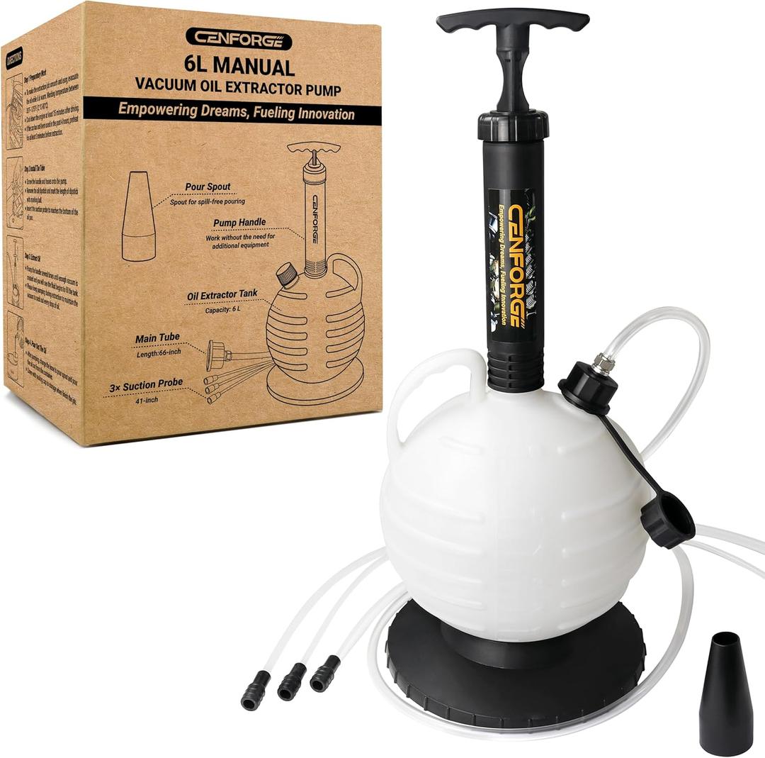 6L Manual Vacuum Oil Extractor Pump, Fluid Extractor Pump, Oil Change Pump for Automotive, Lawn Mowers, Boats, Jet Skis, Multi-Scenario Applications (Portable) (6L Oil Extractor Pump Manual)