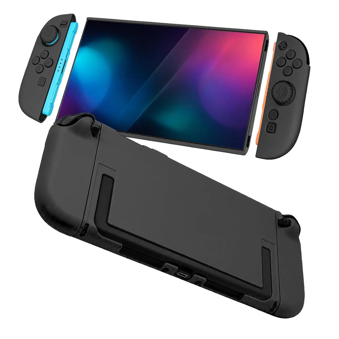 Slim Dockable Case for Nintendo Switch 2, Heavy-Duty Drop Protection Protective Shell Cover, Split Design Wear-Resistant Game Console Accessories, Black