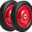 PINGEUI 2 PCS 10 Inches Semi-Pneumatic Rubber Tire, Flat Free Solid Rubber Tires, Garden Cart Replacement Wheels, 1/2-Inch Axle Hole, 265 lbs Max Load-Bearing Capacity