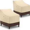 Waterproof Patio Chair Covers, Heavy Duty Outdoor Lounge Chair Covers, Patio Furniture Covers for Lawn Swivel Rocking Chairs, All Weather Protection, 34"L x 37"W x 36"H, 2 Pack, Beige & Brown