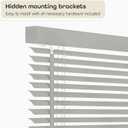 Cordless Light Filtering Mini Blind - 39 Inch Width, 64 Inch Length, 1" Slat Size - Grey - Cordless GII Morningstar Horizontal Windows Blinds for Interior by Achim Home Decor