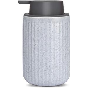 Foam Dispenser - Hand Pump Dispenser Beige Foaming Soap Dispenser Ceramic Dish Liquid Dispenser for Kitchen Bathroom Hand Wash Bottle (13.5oz/400ml Blue)