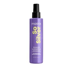Matrix So Silver All-In-One Leave-In Toning Spray - Neutralizes Yellow, Brassy Tones, Nourishes Hair and Controls Frizz, For Color-Treated Hair, 6.8 Fl Oz