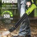 Cordless Leaf Blower - 2x3Ah Battery, 530CFM 170MPH, Powerful Battery Powered Leaf Blower Cordless with Battery and Charger, 7-Speed Control, 2 Extended Tubes for Yard, Lawn & Garden