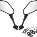 Mokuo Motorcycle Rear View Mirrors Compatible with CBR 600 F4 F4I CBR600RR CBR1000RR CBR300R CBR500R CBR900 CBR919 CBR929 CBR954 VTR1000 GT125R GT250R GT650R GT650S Convex Mirrors Black