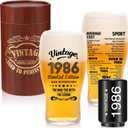comfit 40th Birthday Gifts for Men-40th Birthday Gift Ideas,20oz,Vintage 1986 Beer Drinking Glass and Opener- 40th Birthday Decorations Party Supplies-40th Beer Glass for 40 Years Old Dad,Husband