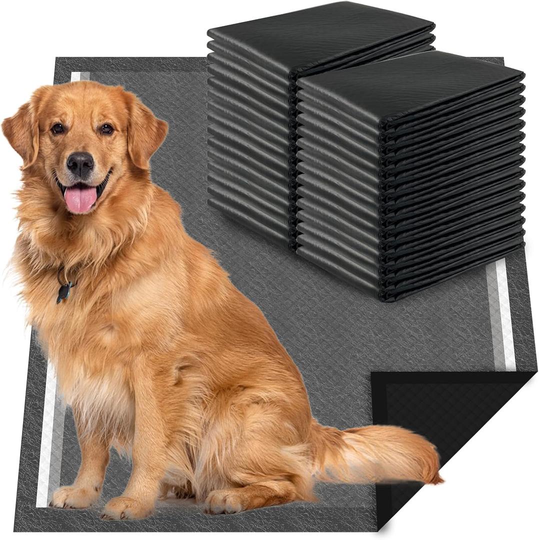 Dogcator Charcoal Dog Pee Pads Extra Large 28“x34”, Puppy Pads XL 30 Count, Potty Pads for Dogs, Disposable Urine Bed Pads for Odor Control, XL Piddle Underpads, Training Liners for Housebreaking