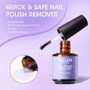 2 x Gellen Gel Nail Polish Remover, 2 Pack Professional Gel Polish Remover for Nails, Quick & Easy Polish Remover In 3-5 Minutes, No Need for Foil Soaking Or Wrapping
