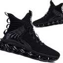 Hello MrLin Shoes for Women Slip on Walking Running Shoes Blade Tennis Fashion Sneakers Comfort Non Slip Athletic Trainer (7.5, Black&White)