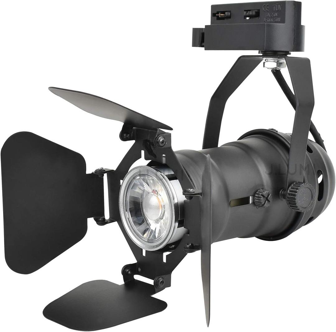 TRK9601 LED Track Light Head, Vintage Industrial Track Light for Home, H Track Lighting Head, 5W LED GU10 Bulb, 3000K Warm, Not Dimmable, Black (Ship by Amazon)