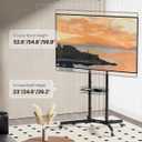 Heavy-Duty Rolling TV Stand for 3285" Screens Supports 187 lbs (154 lbs TV + 33 lbs Shelf), Stable Mobile TV Cart with Storage Tray & Locking Wheels, Floor TV Stand, Max VESA 600x400, Black
