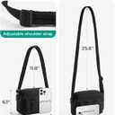 BAGSMART Cross Body Purse, Mini Crossbody Bags for Women Travel Purse, Puffy Shoulder Handbag Wallet with RFID Blocking Slots, Black-small
