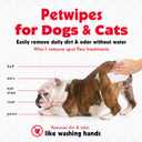 Petkin Pet Wipes for Dogs and Cats, 100 Large Wipes - Removes Dirt & Odor Like Washing Hands - Cleans Ears, Face, Butt, Eye Area - Convenient, Ideal for Home or Travel - 1 Pack of 100 Wipes