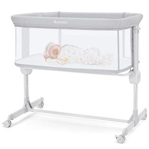 Ezebaby Baby Bassinet Bedside Sleeper, Portable Bedside Bassinet for Baby Newborn Infants with Adjustable 7 Heights and All Mesh Sides, Mattress & Sheet Included