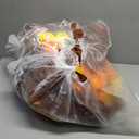 Funziez! Adult Onesie Halloween Costume - Animal Dinosaur Shark - Unisex Plush 5 Piece Cosplay Suit, Men and Women (Medium, Brown, Yellow & Orange)