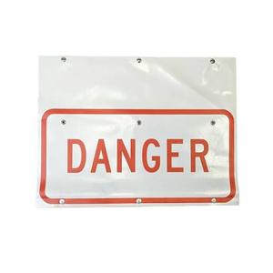 24" x 12" Nonreflective Cone Bar Roll-Up Sign, Danger(White)