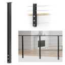 Muzata Black Side Mount Cable Railing Post 42 Inch 42"x2"x2" Level Drilled Space-Saving Stainless Steel Cable Railing System Kit Indoor Outdoor with User Guide PF02 BH4L