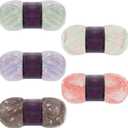 5 Pcs Glow in The Dark Yarn, DIY Glow Yarn, Mohair Yarn, Gradient Yarn, Glow Crochet Yarn, Crochet Yarn for Crocheting, Yarn for DIY Art, Knitting, Crocheting, Crafts, 50g/Reel