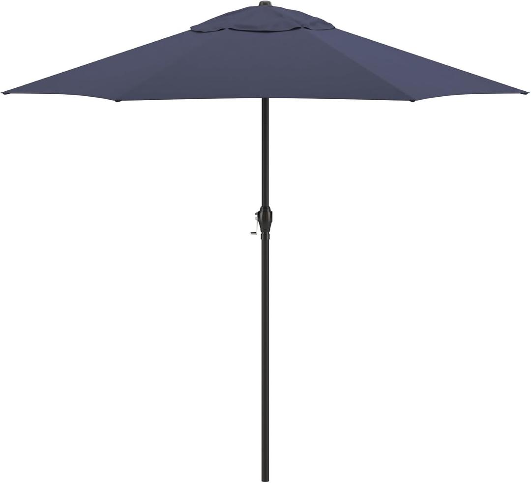 Sunline 9 ft Patio Umbrella with Crank & Push Button Tilt, Outdoor Market Umbrella with UV Protection & Wind Vent, Metal Frame for Deck, Pool & Table, Navy Blue