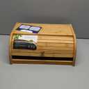 RoyalHouse Natural Bamboo Roll Top Bread Box Kitchen for Countertop Food Storage, Large, NO ASSEMBLY REQUIRED
