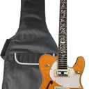Semi Hollow Body Electric Guitar Custom Shop 22 Frets, Quilted Maple Top,Canada Maple Neck Flower Inlay(yellow)