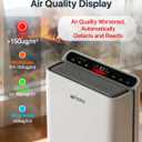 Air Purifier for Home Large Room Bedroom Up to 2000Ft with PM2.5 Display Air Quality Sensor&Smart Auto Mode, 3-Stage Filter Cleaner Odor Eliminator, Remove Pet Dander Pollen Allergy Dust Mold Smoke