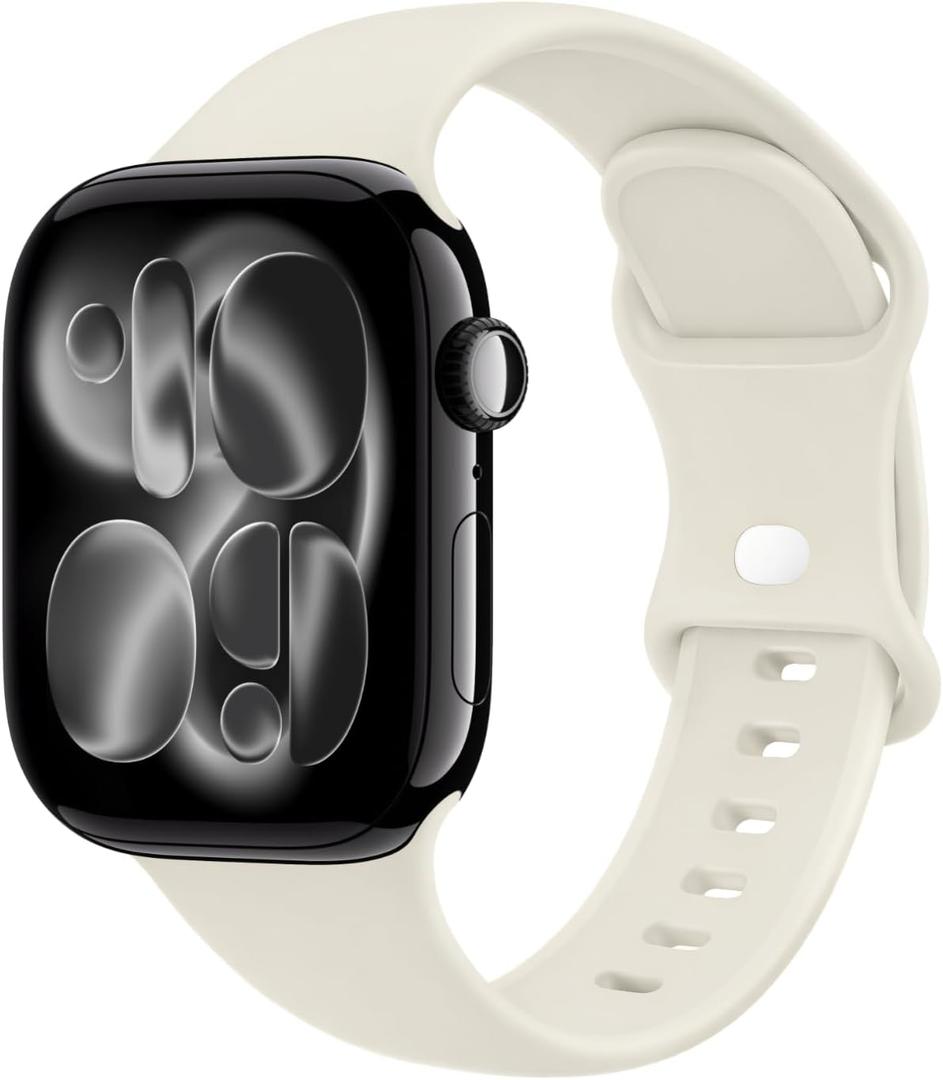 2 x STG Sport Silicone Bands Compatible with Apple Watch Band Ultra 3/2/1 49mm, Series 11/10 46/42mm, 9/8/7 45/41mm, SE 6/5/4 44/40mm, 3/2/1 42/38mm S/M M/L for Women Men