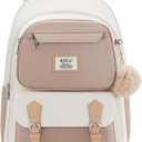 School Backpack for Teen Girls,15.6in Laptop Backpack Kids Backpack for Middle School College Students,Cute Bookbag for Women,Khaki Beige