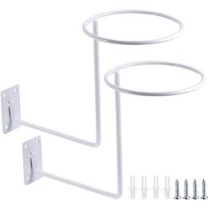 uxcell 2Pcs Motorcycle Accessories Helmet Holder, Metal Helmet Holder Wall Mount for Helmet Caps Hats Motorcycle Jacket Basketball Football, White