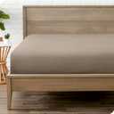 Bare Home Fitted Bottom Sheet Queen Size - Premium 1800 Microfiber - Ultra-Soft Hotel Luxury - Deep Pocket - Durable and Long Lasting (Queen, Taupe)