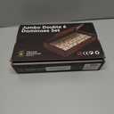 Yellow Mountain Imports 28 Tiles Double 6 Dominoes (Pips/Dots) Game Set - Jumbo Tournament Size Dominos with Dark Oak Wood Case