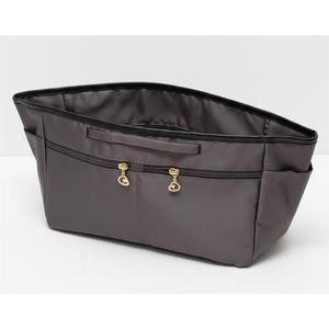 GIVLEFLY Large Tote Bag Organizer Insert, Purse Organizer with Zippered and Multiple Pockets and Cup Holder, Lightweight Handbag Divider with Handle Gray