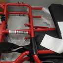 Medline Ultra Lightweight Transport Wheelchair for Adults, Foldable, 19-Inch Seat Width, Red Frame, Black Upholstery