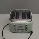 Retro 4-Slice Toaster - 6 Settings, Stainless Steel Body, Defrost/Cancel Button & Crumb Tray, Vintage Green (11x11x7 inch)
