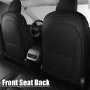 NLQR Front & Rear Full Seat Cover Set PU Leather Perforated Protector Cushion Black Compatible with Tesla Model 3 2017 2018 2019 2020 2021 2022 2023