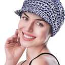 Soft Bamboo Baseball Cap for Chemo Women (Dark Blue)