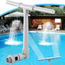 Pool Fountain Above and Inground Pools, Adjustable Pool Waterfall with Dual Spray Sprinklers, Outdoor Pool Accessories for Relaxation and Cooling, Gray
