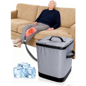 Ice Therapy Machine Cold Therapy System, Programmable Cold Compression System with Quiet Pump, Portable Unit for Arm, Ankle, Thigh, Leg Joint (Large)