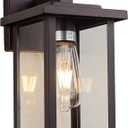 Oil Rubbed Bronze Outdoor Light Fixture, Outdoor Wall Lantern 2 Pack with Clear Water Glass, 11 Inch Outside Light for House Entryway Garage Porch