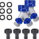 Garden Hose Splitter, 2Pcs 360 3/4" Plastic Water Hose Splitter 2 Way, Garden Hose Connector with Faucet Watering Shut Off for Landscaping, Gardening, Flower Planting, Irrigation
