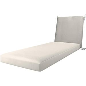 California Umbrella Outdoor Chaise Lounge Cushion, 24 x 78 Inch, Premium Outdoor Memory Foam, Fade Resistant, Solstice Olefin Fabric, Patio Lounger Cushion with Fabric Ties, White
