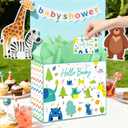 Yoqipati 13" Large Baby Gift Bag with Tissue Paper and Greeting Card for Baby Showers New Parents Newborwn (Woodland Animal)