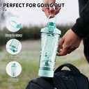 FANS-ONE Electric Shaker Bottle, 24oz Lockable Blender Cup Electric Protein Shaker Bottles, Tritan USB C Rechargeable Mixer, Portable Shaker Cups for Protein Shakes for Men Women, Water Blue