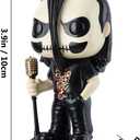 2 x Gothic Skeleton Figurine, Matte Resin, 10 inches Height, White and Black, Fantasy Collection