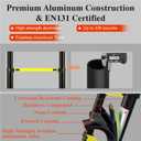 Telescoping Ladder A Frame 16.5Ft Aluminum with Stabilizer Bar, 330 LBS Capacity, Collapsible Extension Ladder for House, Roof, RV & Travel Trailer(Black+Yellow)
